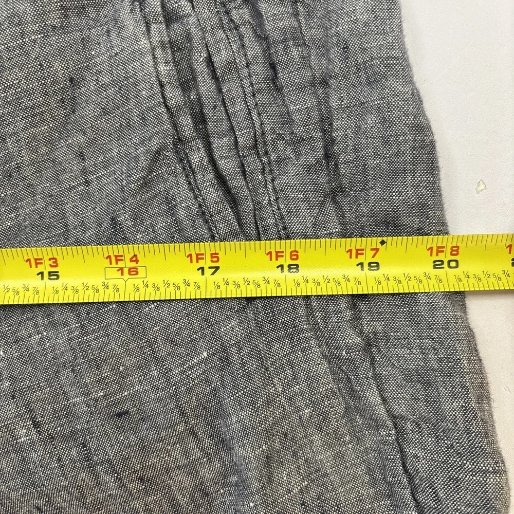 C&C California Cargo Pants Womens M Blue 100% Linen Pull Nautical Rope Tie Beach